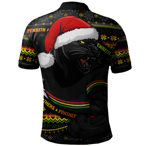 Penrith Panthers Polo Shirt Ugly Knit Style For Christmas Game Fans