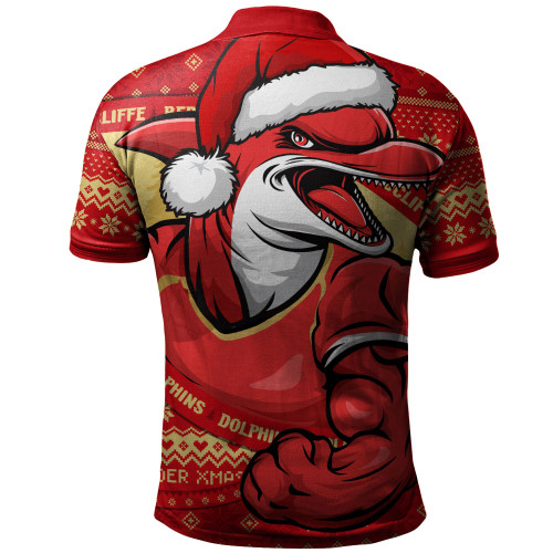 Redcliffe Dolphins Polo Shirt Ugly Knit Style For Christmas Game Fans