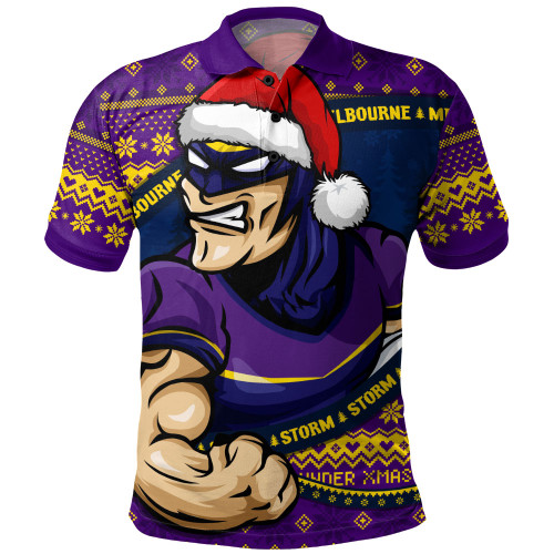 Melbourne Storm Polo Shirt Ugly Knit Style For Christmas Game Fans