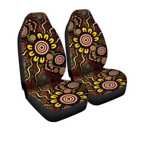 Australia Aboriginal Car Seat Covers - Aboriginal Dot Art Painting VER2