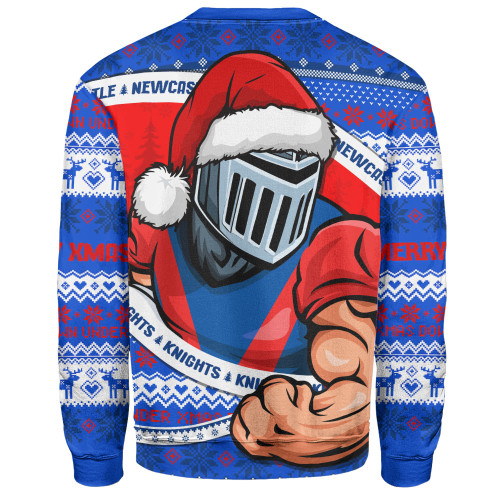 Newcastle Knights Sweatshirt Ugly Knit Style For Christmas Game Fans
