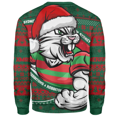 South Sydney Rabbitohs Sweatshirt Ugly Knit Style For Christmas Game Fans South Sydney Rabbitohs Sweatshirt Ugly Knit Style For Christmas Game Fans