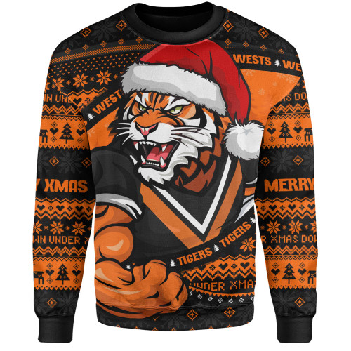 Wests Tigers Sweatshirt Ugly Knit Style For Christmas Game Fans