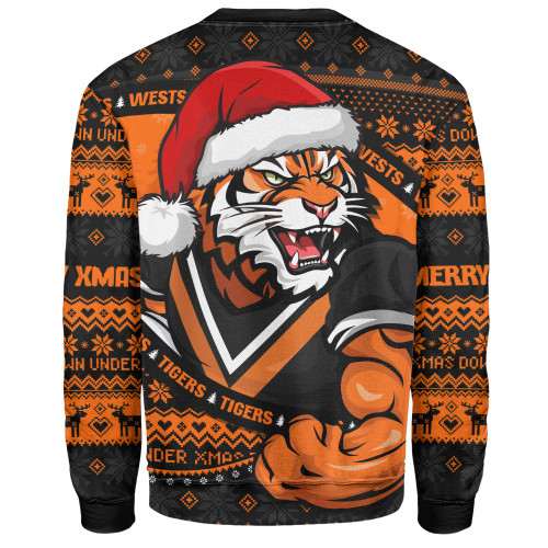 Wests Tigers Sweatshirt Ugly Knit Style For Christmas Game Fans Wests Tigers Sweatshirt Ugly Knit Style For Christmas Game Fans