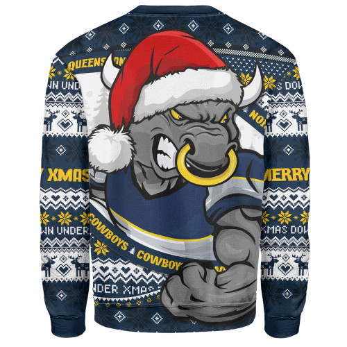 North Queensland Cowboys Sweatshirt Ugly Knit Style For Christmas Game Fans