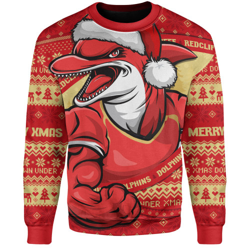 Redcliffe Dolphins Sweatshirt Ugly Knit Style For Christmas Game Fans