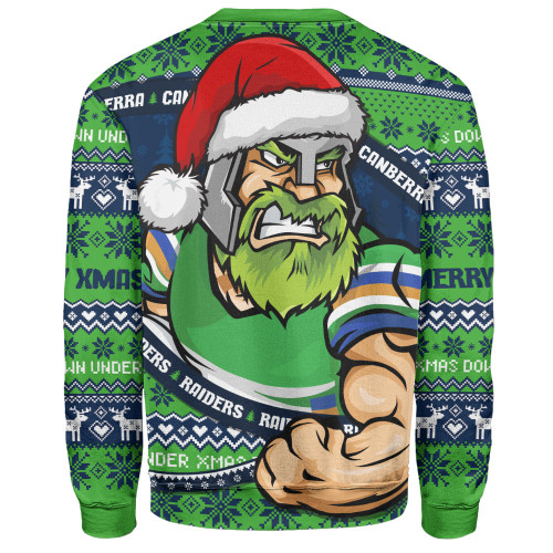Canberra Raiders Sweatshirt Ugly Knit Style For Christmas Game Fans