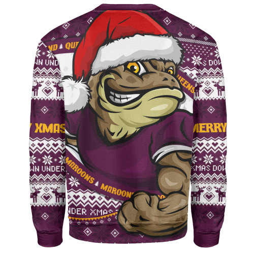 Queensland Maroons Sweatshirt Ugly Knit Style For Christmas Game Fans