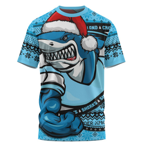 Cronulla-Sutherland Sharks T-Shirt Ugly Knit Style For Christmas Game Fans