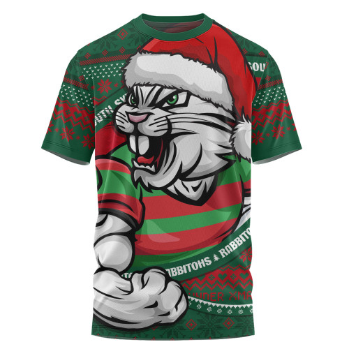 South Sydney Rabbitohs T-Shirt Ugly Knit Style For Christmas Game Fans