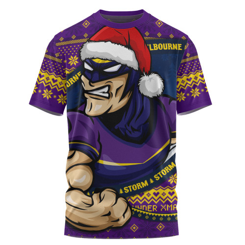 Melbourne Storm T-Shirt Ugly Knit Style For Christmas Game Fans