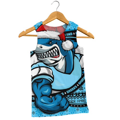 Cronulla-Sutherland Sharks Men Singlet Ugly Knit Style For Christmas Game Fans