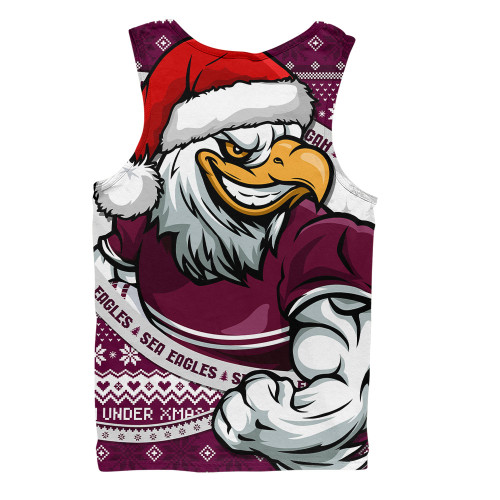 Manly Warringah Sea Eagles Men Singlet Ugly Knit Style For Christmas Game Fans