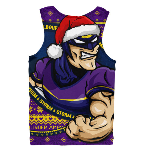 Melbourne Storm Men Singlet Ugly Knit Style For Christmas Game Fans