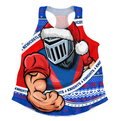 Newcastle Knights Women Racerback Singlet Ugly Knit Style For Christmas Game Fans
