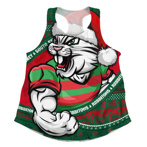 South Sydney Rabbitohs Women Racerback Singlet Ugly Knit Style For Christmas Game Fans