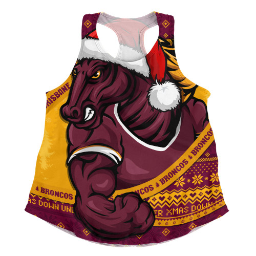 Brisbane Broncos Women Racerback Singlet Ugly Knit Style For Christmas Game Fans