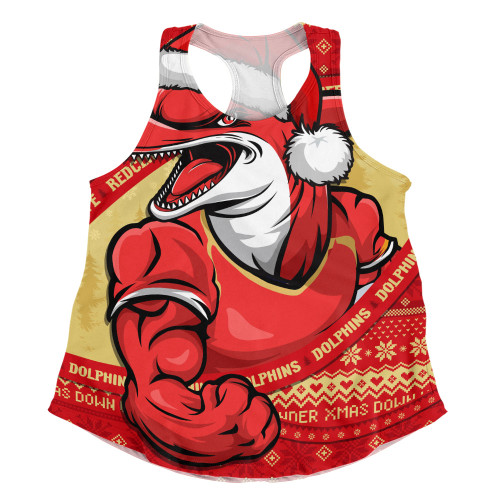 Redcliffe Dolphins Women Racerback Singlet Ugly Knit Style For Christmas Game Fans