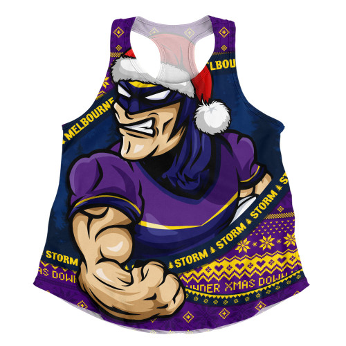 Melbourne Storm Women Racerback Singlet Ugly Knit Style For Christmas Game Fans