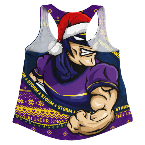 Melbourne Storm Women Racerback Singlet Ugly Knit Style For Christmas Game Fans