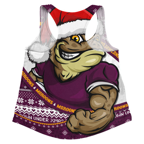 Queensland Maroons Women Racerback Singlet Ugly Knit Style For Christmas Game Fans