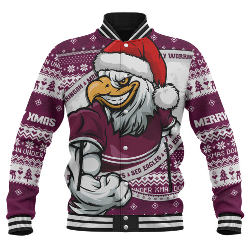 Manly Warringah Sea Eagles Baseball Jacket Ugly Knit Style For Christmas Game Fans