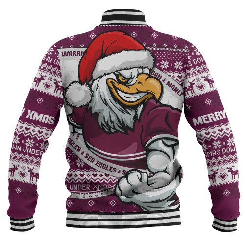 Manly Warringah Sea Eagles Baseball Jacket Ugly Knit Style For Christmas Game Fans