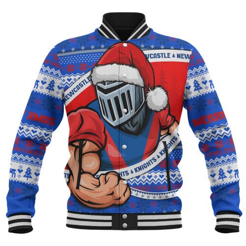 Newcastle Knights Baseball Jacket Ugly Knit Style For Christmas Game Fans