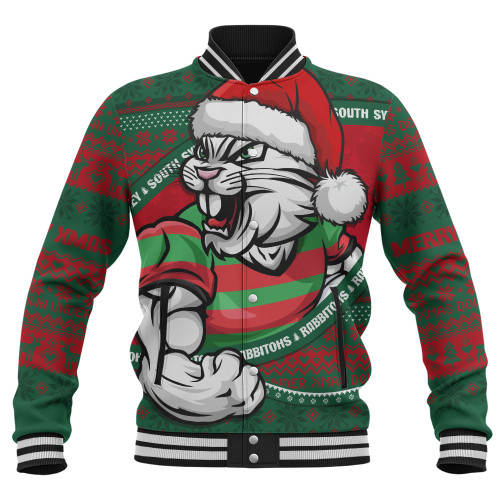 South Sydney Rabbitohs Baseball Jacket Ugly Knit Style For Christmas Game Fans