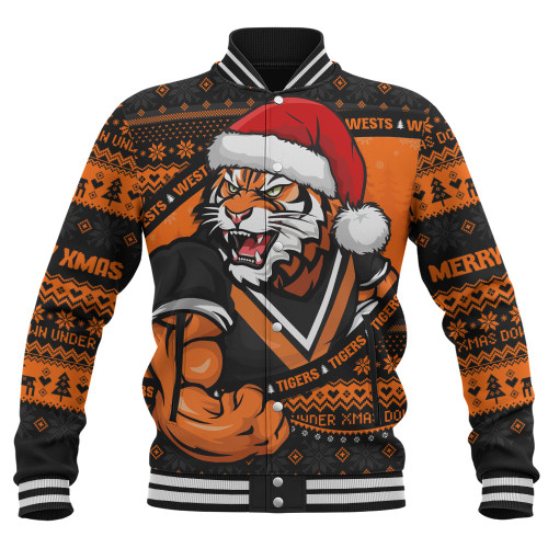 Wests Tigers Baseball Jacket Ugly Knit Style For Christmas Game Fans