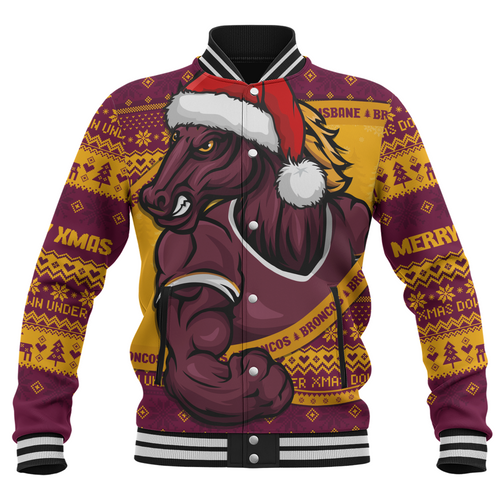 Brisbane Broncos Baseball Jacket Ugly Knit Style For Christmas Game Fans