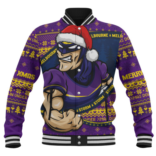 Melbourne Storm Baseball Jacket Ugly Knit Style For Christmas Game Fans