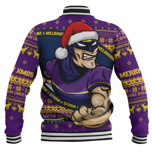 Melbourne Storm Baseball Jacket Ugly Knit Style For Christmas Game Fans