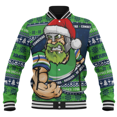 Canberra Raiders Baseball Jacket Ugly Knit Style For Christmas Game Fans