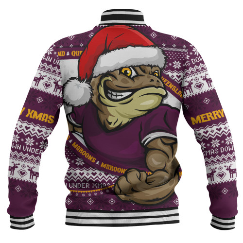 Queensland Maroons Baseball Jacket Ugly Knit Style For Christmas Game Fans