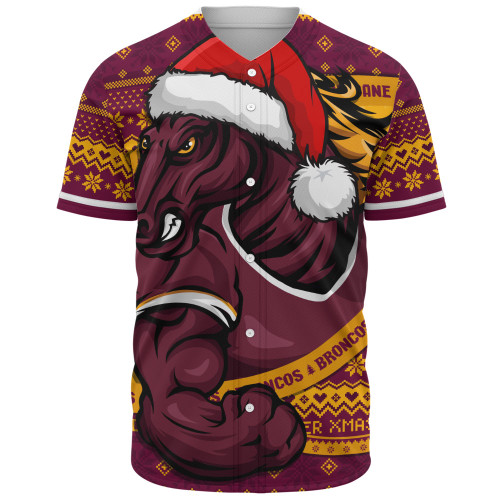 Brisbane Broncos Baseball Shirt Ugly Knit Style For Christmas Game Fans