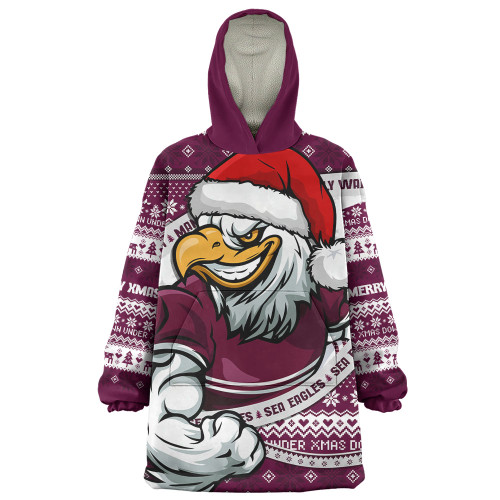 Manly Warringah Sea Eagles Snug Hoodie Ugly Knit Style For Christmas Game Fans