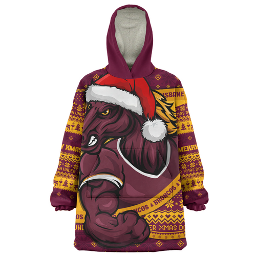 Brisbane Broncos Snug Hoodie Ugly Knit Style For Christmas Game Fans