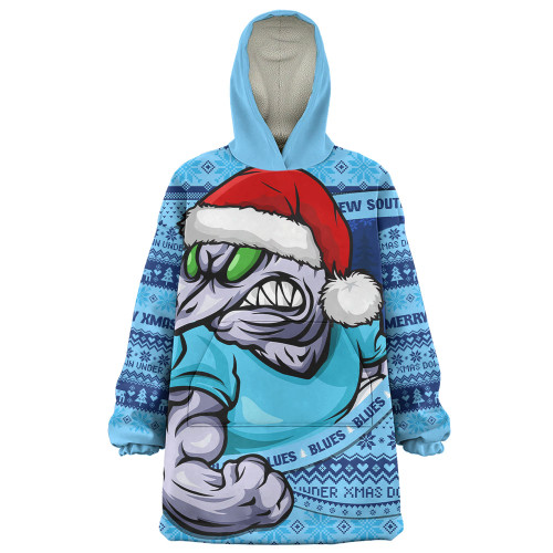 New South Wales Blues Snug Hoodie Ugly Knit Style For Christmas Game Fans