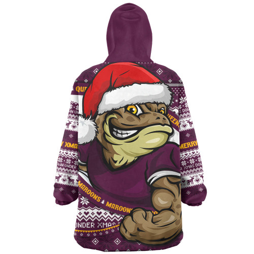 Queensland Maroons Snug Hoodie Ugly Knit Style For Christmas Game Fans