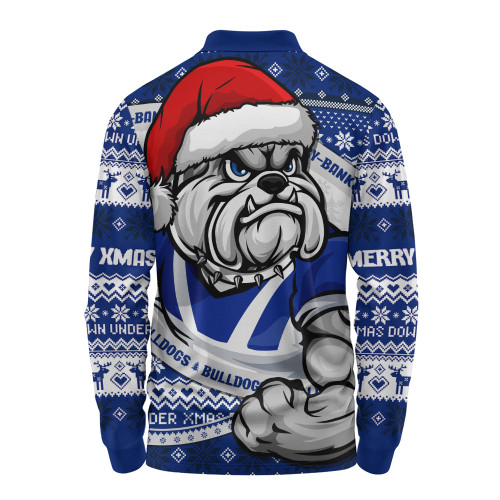 Canterbury-Bankstown Bulldogs Long Sleeve Polo Shirt Ugly Knit Style For Christmas Game Fans Canterbury-Bankstown Bulldogs Long Sleeve Polo Shirt Ugly Knit Style For Christmas Game Fans