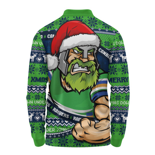Canberra Raiders Long Sleeve Polo Shirt Ugly Knit Style For Christmas Game Fans Canberra Raiders Long Sleeve Polo Shirt Ugly Knit Style For Christmas Game Fans