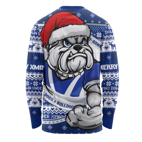 Canterbury-Bankstown Bulldogs Long Sleeve T-shirt Ugly Knit Style For Christmas Game Fans