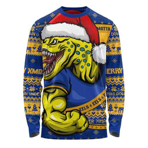 Parramatta Eels Long Sleeve T-shirt Ugly Knit Style For Christmas Game Fans
