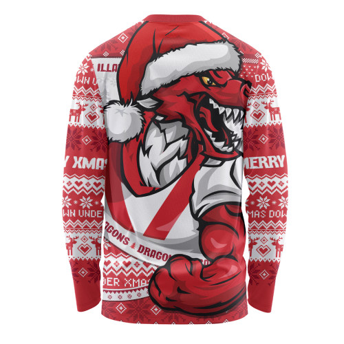 St. George Illawarra Dragons Long Sleeve T-shirt Ugly Knit Style For Christmas Game Fans