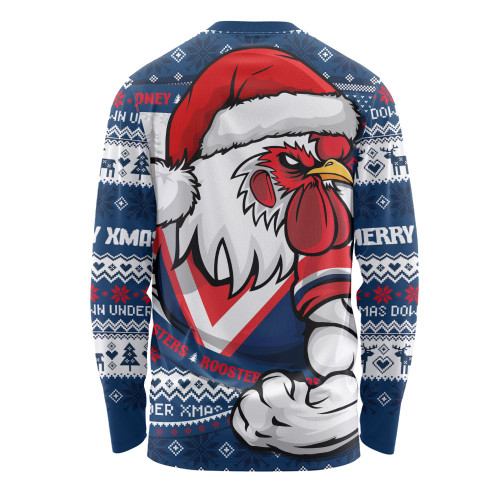 Sydney Roosters Long Sleeve T-shirt Ugly Knit Style For Christmas Game Fans