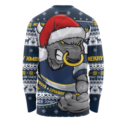 North Queensland Cowboys Long Sleeve T-shirt Ugly Knit Style For Christmas Game Fans North Queensland Cowboys Long Sleeve T-shirt Ugly Knit Style For Christmas Game Fans