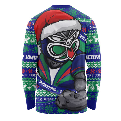 New Zealand Warriors Long Sleeve T-shirt Ugly Knit Style For Christmas Game Fans