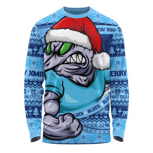 New South Wales Blues Long Sleeve T-shirt Ugly Knit Style For Christmas Game Fans