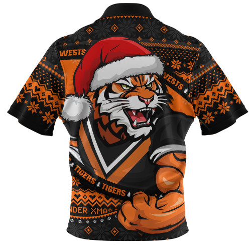 Wests Tigers Zip Polo Shirt Ugly Knit Style For Christmas Game Fans Wests Tigers Zip Polo Shirt Ugly Knit Style For Christmas Game Fans